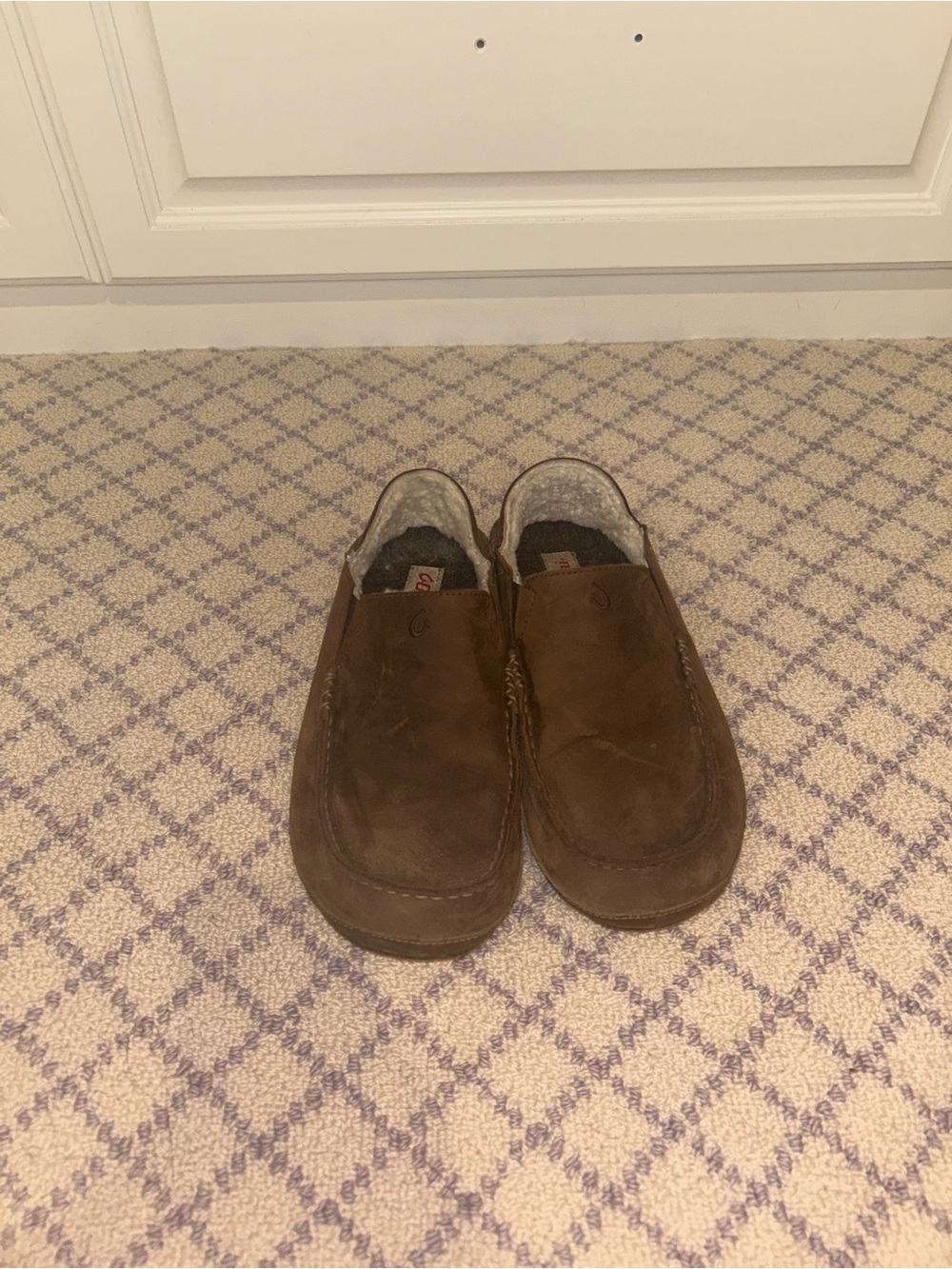 OluKai Brown Suede Slip-On Loafers
